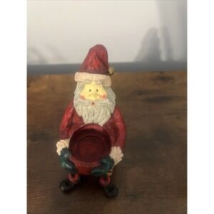 Santa Dangling Legs Tealight Candle Holder Chimney Shelf Sitter Christmas Decor